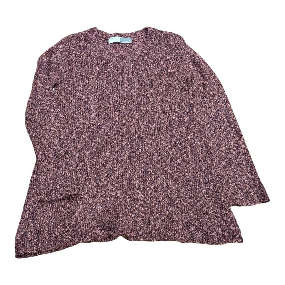 Gabby Isabella Sweater Womens Small Purple Pink Boucle Knit A-Line Tunic Swing